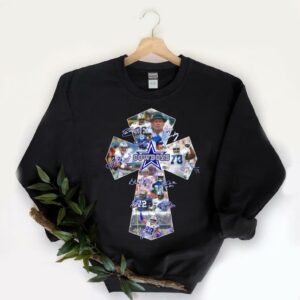 Vintage Dallas Cowboys Crucifix Shirt, Dallas Cowboys All Team Cross Signatures Shirt, Dallas Cowboys Jesus Shirt 9