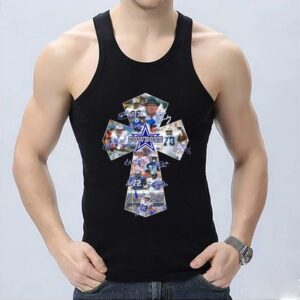 Vintage Dallas Cowboys Crucifix Shirt, Dallas Cowboys All Team Cross Signatures Shirt, Dallas Cowboys Jesus Shirt 10