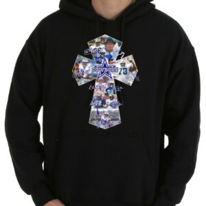Vintage Dallas Cowboys Crucifix Shirt, Dallas Cowboys All Team Cross Signatures Shirt, Dallas Cowboys Jesus Shirt 11