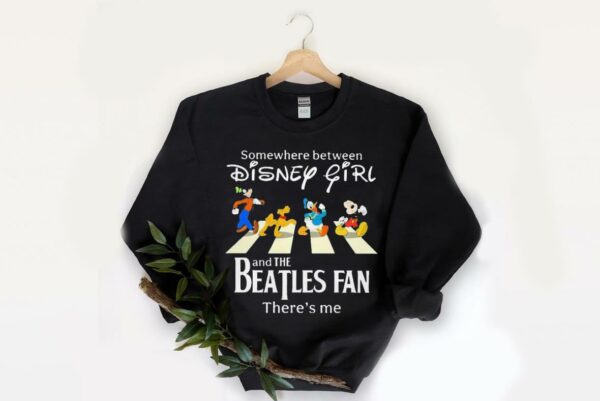 Vintage Disney Abbey Road Shirt, Somewhere Between Disney Girl Abbey Road And The Beatles Fan There's Me Shirt 2