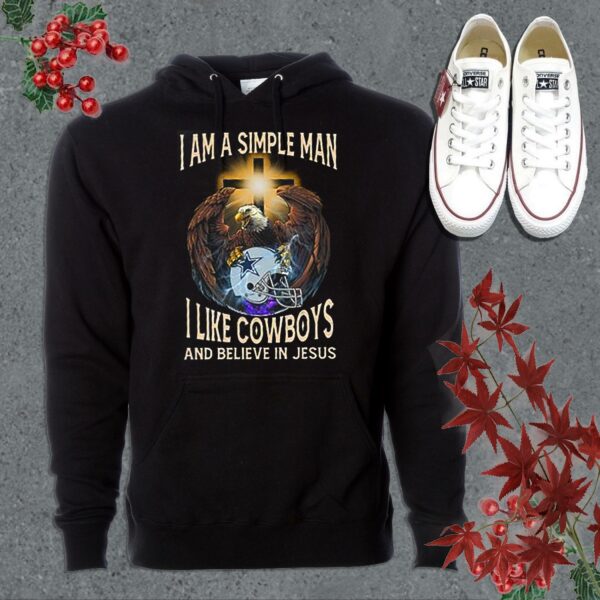 Vintage Eagles Shirt, I Believe In Jesus Shirt, I Am Simple Man I Like Cowboys And Believe In Jesus Shirt 7