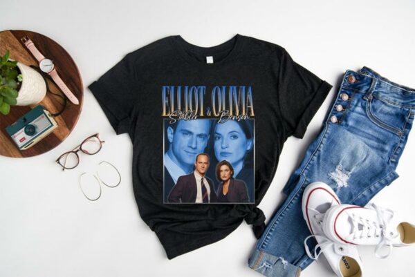 Vintage Elliot Stabler And Olivia Benson Vintage 90s Homage Shirt, Elliot Stabler And Olivia Benson Shirt 1