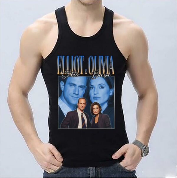 Vintage Elliot Stabler And Olivia Benson Vintage 90s Homage Shirt, Elliot Stabler And Olivia Benson Shirt 3