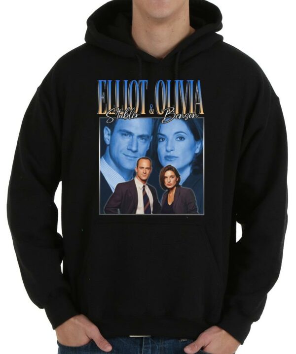 Vintage Elliot Stabler And Olivia Benson Vintage 90s Homage Shirt, Elliot Stabler And Olivia Benson Shirt 4