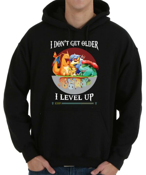 Vintage Funny Pokemon Quotes Shirt, Pokémon's 25th Anniversary, I Dont Get Older I Level Up Pokemon Shirt 4