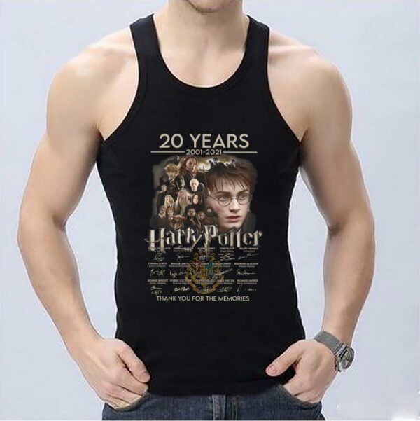 Vintage Harry Potter Shirt, 20 Years 2001-2021 Harry Potter Signatures Thank You For The Memories Shirt 3