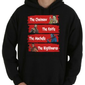 Vintage Horror Characters The Chainsaw The Knife The Machete The Nightmares Shirt, Horror Chainsaw Characters Shirt 7