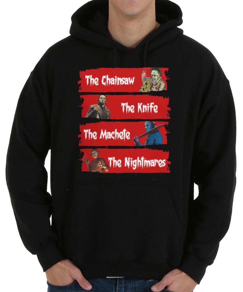 Vintage Horror Characters The Chainsaw The Knife The Machete The Nightmares Shirt, Horror Chainsaw Characters Shirt