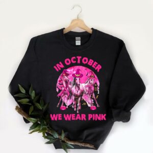 Vintage Horse Witch Halloween Shirt, In October We Wear Pink Horse Shirt,We Wear Pink Horse Shirt 5