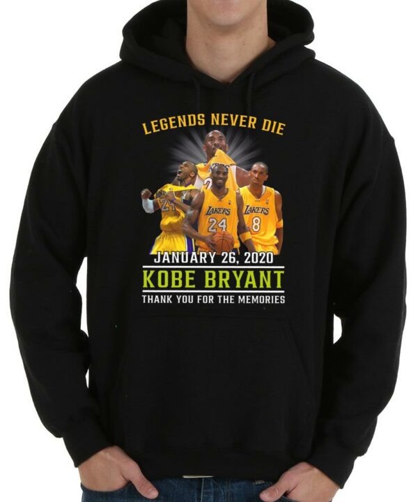 Vintage Legend Never Die January 26, 2020 Kobe Bryant Legend Never Die Shirt, 2020 Kobe Bryant Thank You For The Memories Shirt 4