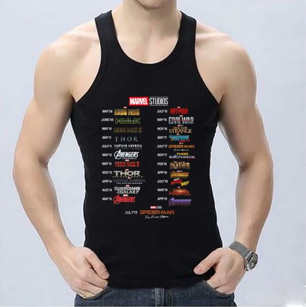 Vintage List movies Marvel Studios 10th Anniversary Shirt, Marvel film Shirt, List movies Marvel Shirt 3