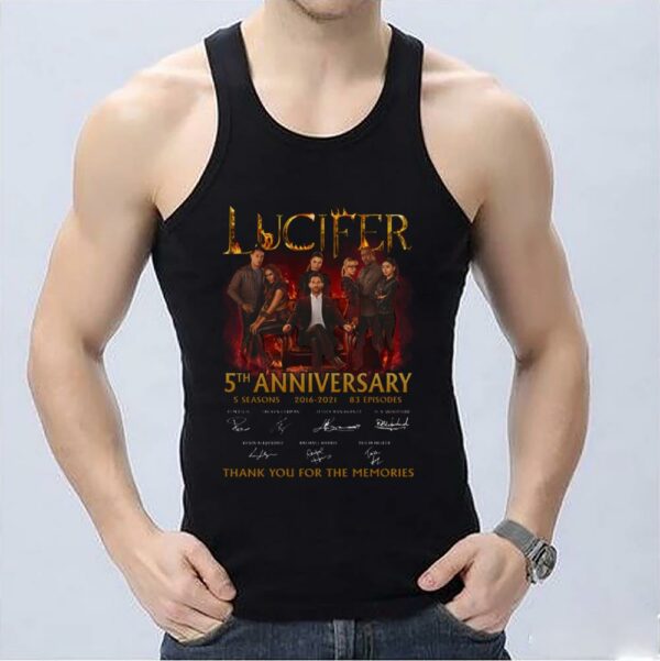Vintage Lucifer 5th Anniversary Signature Thank You For The Memories Shirt, 5th Lucifer Shirt 3