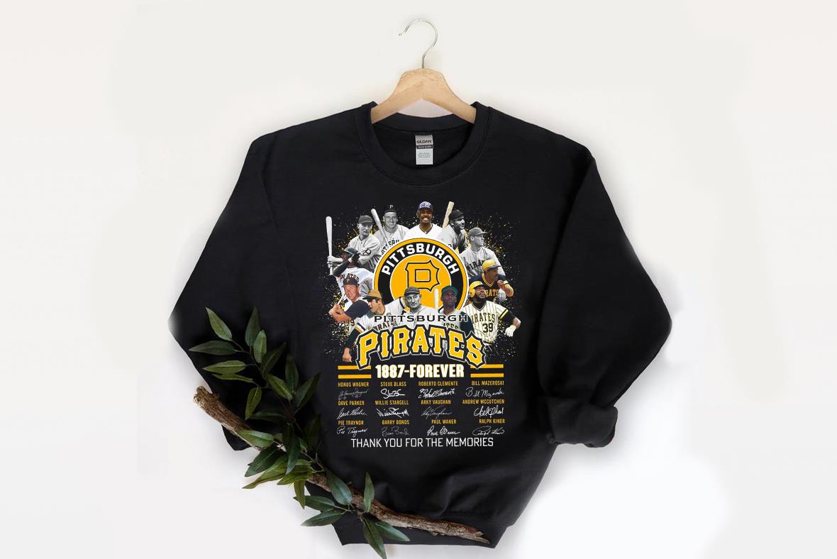 Vintage Pittsburgh Pirates 1887 Forever Shirt, Pittsburgh Pirates 1887 Forever Signatures Thank You For The Memories Shirt 2