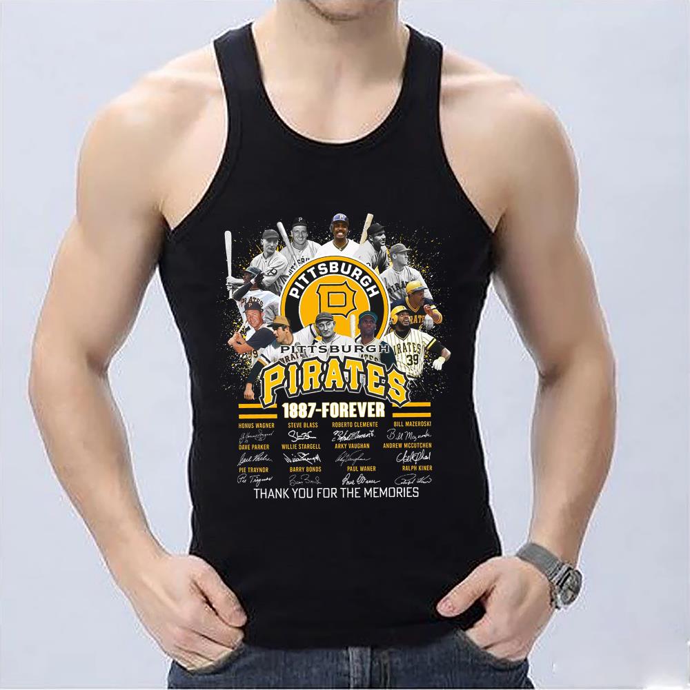 Vintage Pittsburgh Pirates 1887 Forever Shirt, Pittsburgh Pirates 1887 Forever Signatures Thank You For The Memories Shirt 3
