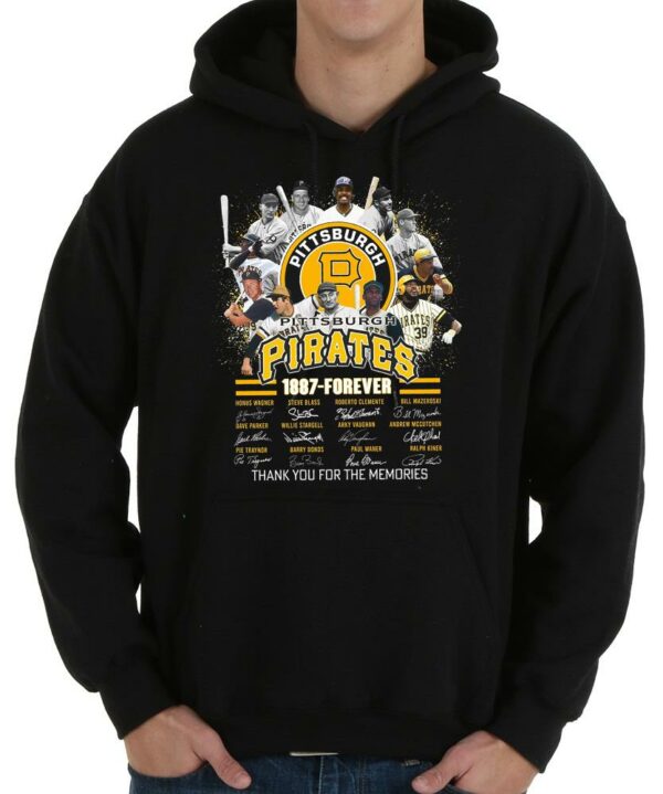 Vintage Pittsburgh Pirates 1887 Forever Shirt, Pittsburgh Pirates 1887 Forever Signatures Thank You For The Memories Shirt 4