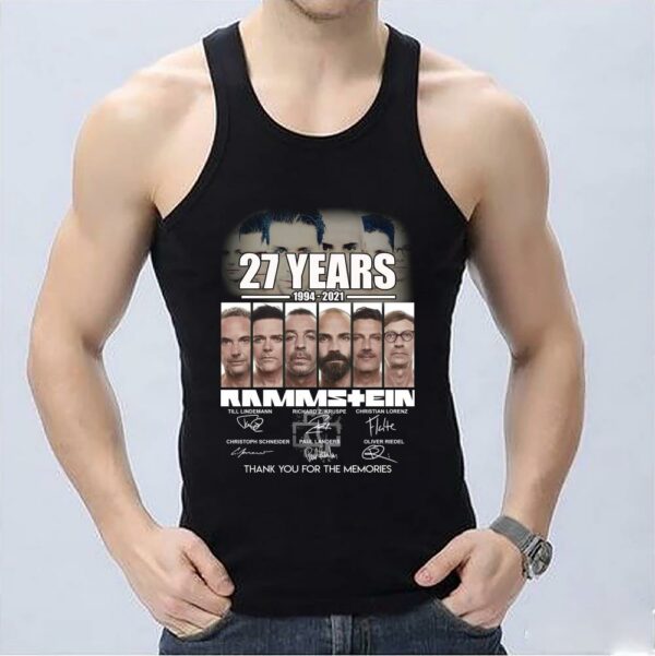 Vintage Rammstein Rock Band 27th Anniversary 1994 2021 Signatures Thank You For The Memories Shirt, Rammstein Shirt 3