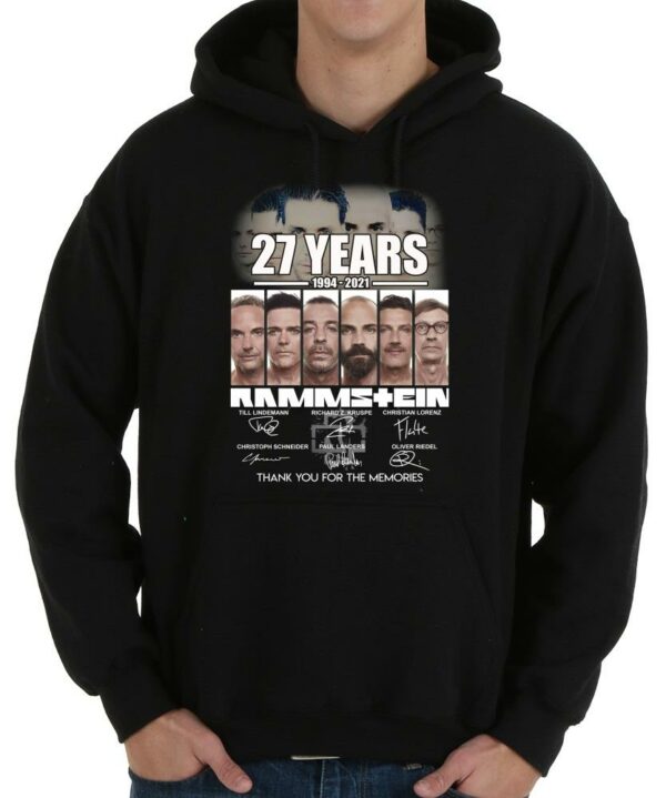 Vintage Rammstein Rock Band 27th Anniversary 1994 2021 Signatures Thank You For The Memories Shirt, Rammstein Shirt 4