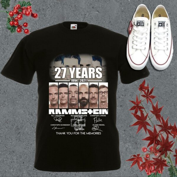 Vintage Rammstein Rock Band 27th Anniversary 1994 2021 Signatures Thank You For The Memories Shirt, Rammstein Shirt 5