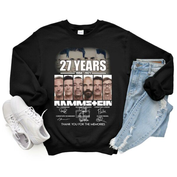 Vintage Rammstein Rock Band 27th Anniversary 1994 2021 Signatures Thank You For The Memories Shirt, Rammstein Shirt 6