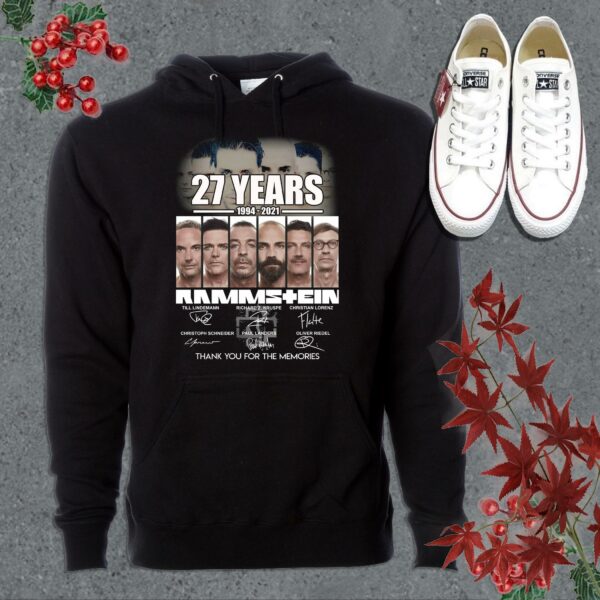 Vintage Rammstein Rock Band 27th Anniversary 1994 2021 Signatures Thank You For The Memories Shirt, Rammstein Shirt 7
