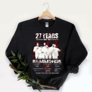 Vintage Rammstein White Shirt, 27 Years 1997-2021 Rammstein Thank You For The Memories Signatures Shirt 9