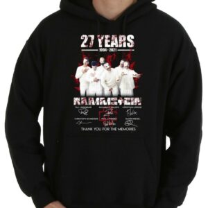 Vintage Rammstein White Shirt, 27 Years 1997-2021 Rammstein Thank You For The Memories Signatures Shirt 11