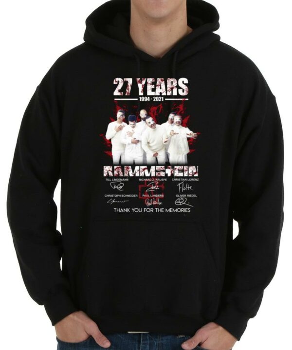 Vintage Rammstein White Shirt, 27 Years 1997-2021 Rammstein Thank You For The Memories Signatures Shirt 4