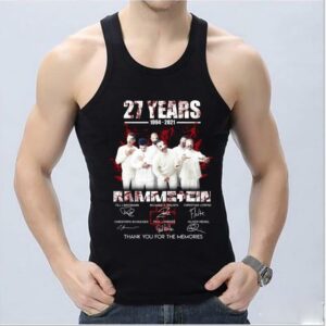 Vintage Rammstein White Shirt, 27 Years 1997-2021 Rammstein Thank You For The Memories Signatures Shirt 15