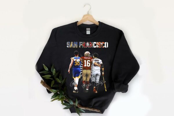 Vintage San Francisco Best Players Curry Montana Posey Signatures Shirt, Best Players Curry Shirt 2