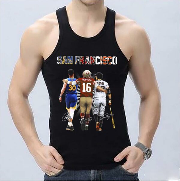 Vintage San Francisco Best Players Curry Montana Posey Signatures Shirt, Best Players Curry Shirt 3