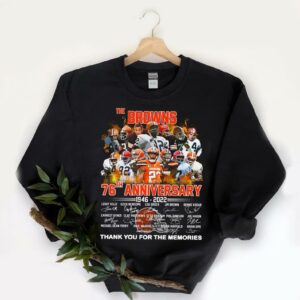 Vintage The Browns 76th Anniversary 1946 2022 Thank You For The Memories Signatures Shirt 5