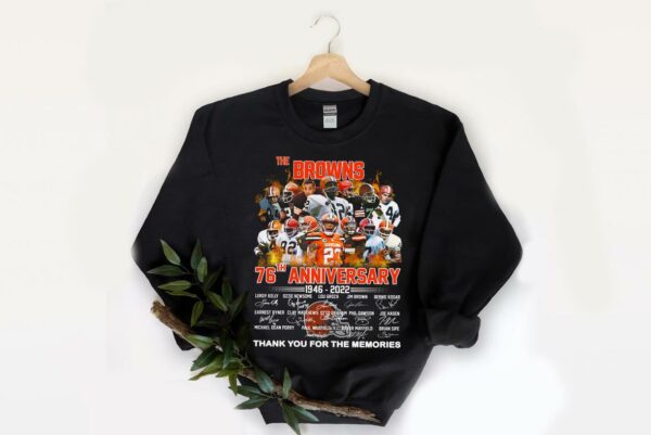 Vintage The Browns 76th Anniversary 1946 2022 Thank You For The Memories Signatures Shirt 2