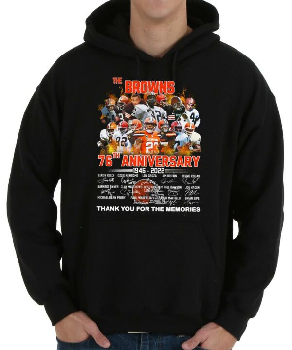 Vintage The Browns 76th Anniversary 1946 2022 Thank You For The Memories Signatures Shirt 4