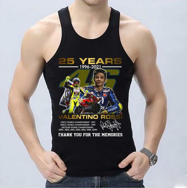 Vintage Valentino Rossi 25 Years 1996 2021 Signature Thank You For The Memories Shirt,Valentino Rossi Shirt 3