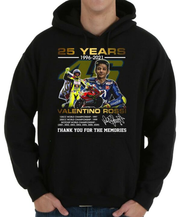 Vintage Valentino Rossi 25 Years 1996 2021 Signature Thank You For The Memories Shirt,Valentino Rossi Shirt 4