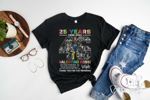 Vintage Valentino Rossi Shirt, 25 Years 1669-2021 Valentino Rossi Shirt, 46 Valentino Rossi Racing Shirt 1