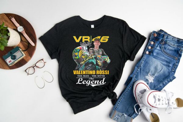 Vintage Valentino Rossi The Man The Myth The Legend Racing Signature Shirt, Racing Shirt 1