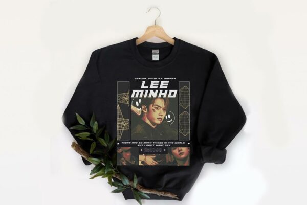 stray kids merch shirt, STRAY KIDS Lee Minho Black Unisex Kpop Shirt, kpop inspired clothing Shirt 2