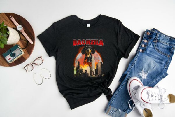 Awesome Dachshund Moon Halloween Godzilla Shirt, Dachzila Shirt, Dachshund Dachzila Shirt, Dachshund Halloween Dachzila Shirt 1