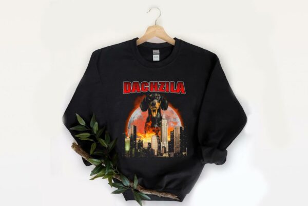 Awesome Dachshund Moon Halloween Godzilla Shirt, Dachzila Shirt, Dachshund Dachzila Shirt, Dachshund Halloween Dachzila Shirt 2