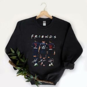 Awesome Friends Messi Neymar Mbappe Shirt, Kylian Mbappe Lionel Messi And Neymar Friends Signatures Shirt 5
