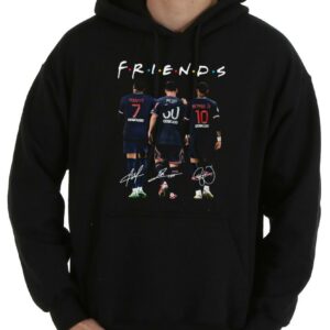 Awesome Friends Messi Neymar Mbappe Shirt, Kylian Mbappe Lionel Messi And Neymar Friends Signatures Shirt 7