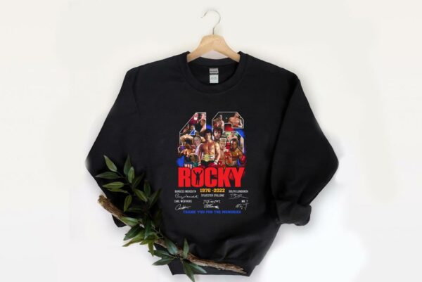 Awesome Great 46 Years 1976 2022 Rocky Signatures Shirt, 46 Rocky 1976 2022 Thank You For The Memories Signatures Shirt 2