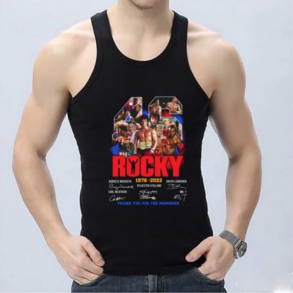 Awesome Great 46 Years 1976 2022 Rocky Signatures Shirt, 46 Rocky 1976 2022 Thank You For The Memories Signatures Shirt 3