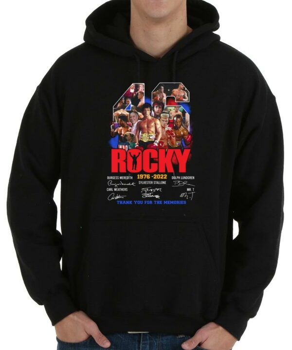 Awesome Great 46 Years 1976 2022 Rocky Signatures Shirt, 46 Rocky 1976 2022 Thank You For The Memories Signatures Shirt 4