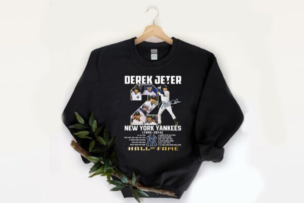 Funny 2 Derek Jeter New York Yankees 1995 2014 Hall Of Fame Signature Shirt, Derek Jeter Mvp Yankees Shirt 2