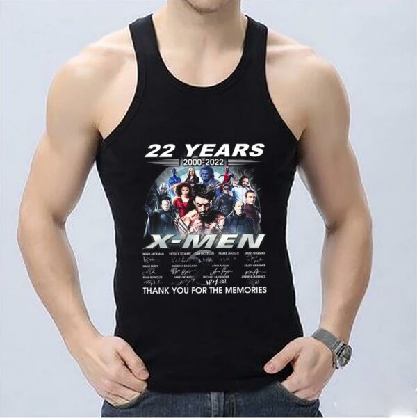 Funny 22 Years X Men Shirt, 22 Years 2000 2022 X-Men Signatures Thank You For The Memories Shirt 3