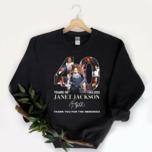Funny 40 Years Of Janet Jackson Shirt, 40 Years Of Janet Jackson 1982 2022 Thank You For The Memories Signatures Shirt 5