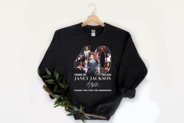 Funny 40 Years Of Janet Jackson Shirt, 40 Years Of Janet Jackson 1982 2022 Thank You For The Memories Signatures Shirt 2