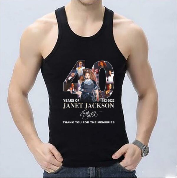 Funny 40 Years Of Janet Jackson Shirt, 40 Years Of Janet Jackson 1982 2022 Thank You For The Memories Signatures Shirt 3